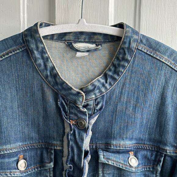Garnet Hill Ruffled-Trimmed Denim Jacket - Picture 3 of 8